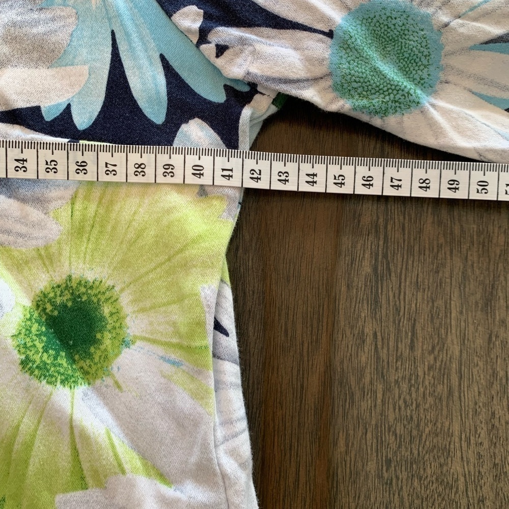 Rinascimento Dress Sz Small Floral Flowers Blue Green Italy 3/4 Sleeves bold - Picture 6 of 16
